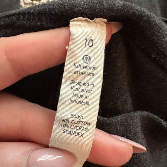 Lululemon Wonder Under Roll Down dark gray cropped leggings size 10 - Picture 6 of 11